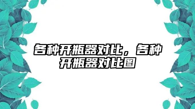 各種開瓶器對比，各種開瓶器對比圖