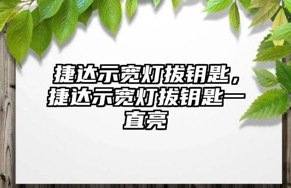 捷達(dá)示寬燈拔鑰匙，捷達(dá)示寬燈拔鑰匙一直亮