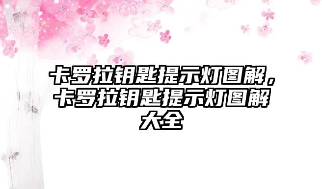 卡羅拉鑰匙提示燈圖解，卡羅拉鑰匙提示燈圖解大全