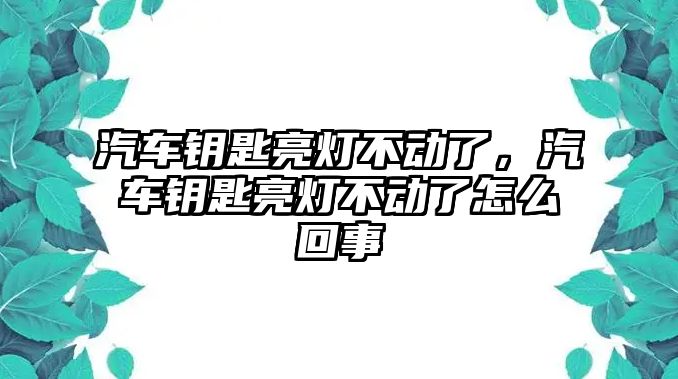 汽車鑰匙亮燈不動了，汽車鑰匙亮燈不動了怎么回事