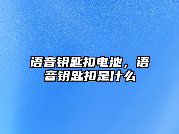 語音鑰匙扣電池，語音鑰匙扣是什么