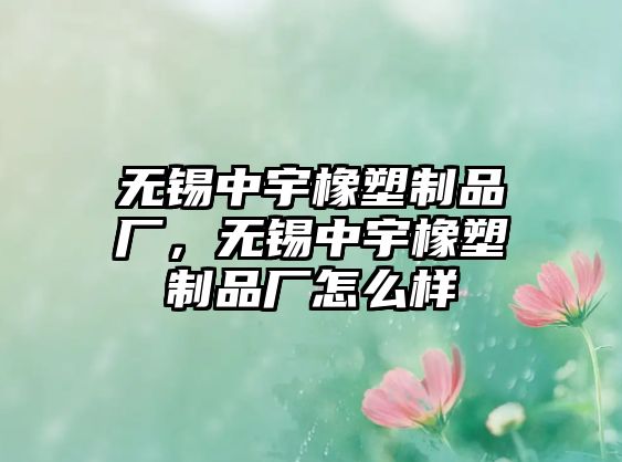 無錫中宇橡塑制品廠，無錫中宇橡塑制品廠怎么樣