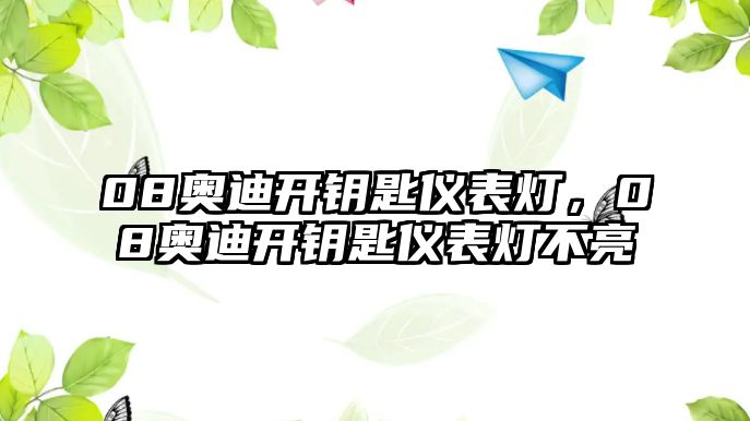 08奧迪開鑰匙儀表燈，08奧迪開鑰匙儀表燈不亮