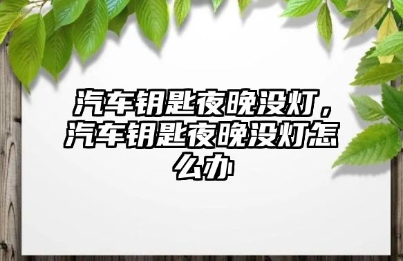 汽車鑰匙夜晚沒燈，汽車鑰匙夜晚沒燈怎么辦