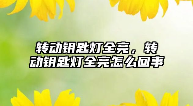 轉(zhuǎn)動鑰匙燈全亮，轉(zhuǎn)動鑰匙燈全亮怎么回事