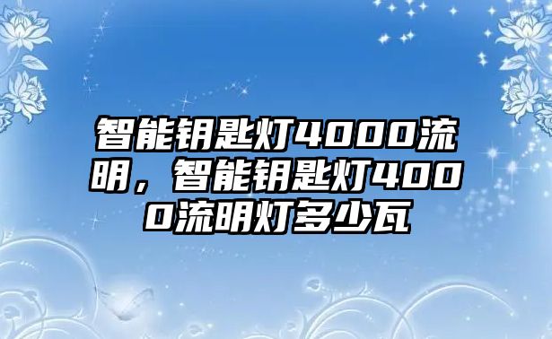 智能鑰匙燈4000流明，智能鑰匙燈4000流明燈多少瓦