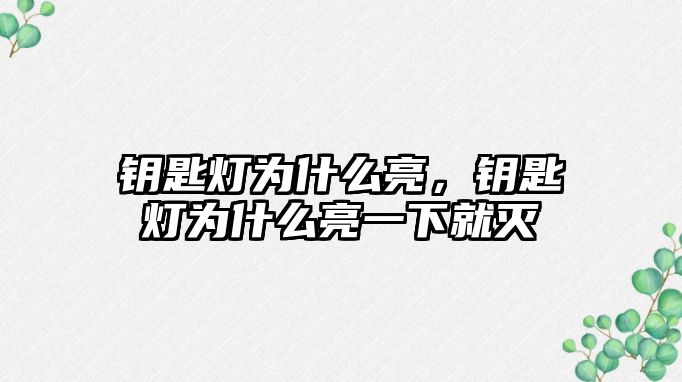 鑰匙燈為什么亮，鑰匙燈為什么亮一下就滅