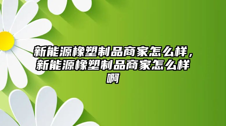 新能源橡塑制品商家怎么樣，新能源橡塑制品商家怎么樣啊