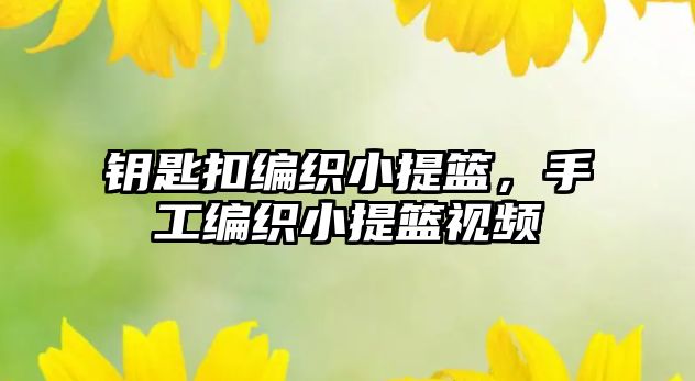 鑰匙扣編織小提籃，手工編織小提籃視頻