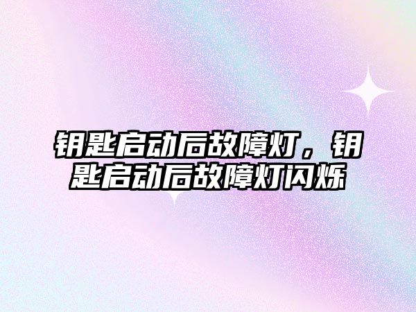 鑰匙啟動后故障燈，鑰匙啟動后故障燈閃爍